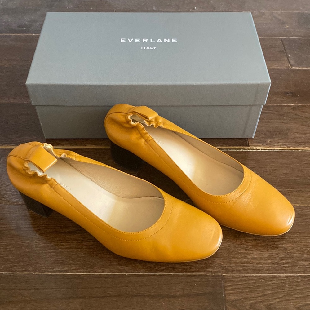 Everlane Glove Heel Italian Leather Honey Color Size 7.5